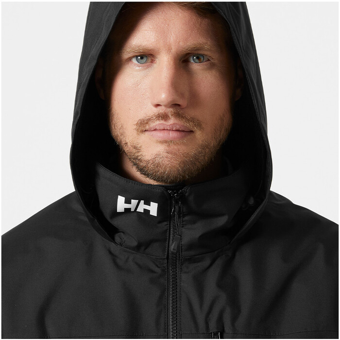 2024 Helly Hansen Mens Crew Hooded Midlayer Sailing Jacket 2.0 34442 - Black